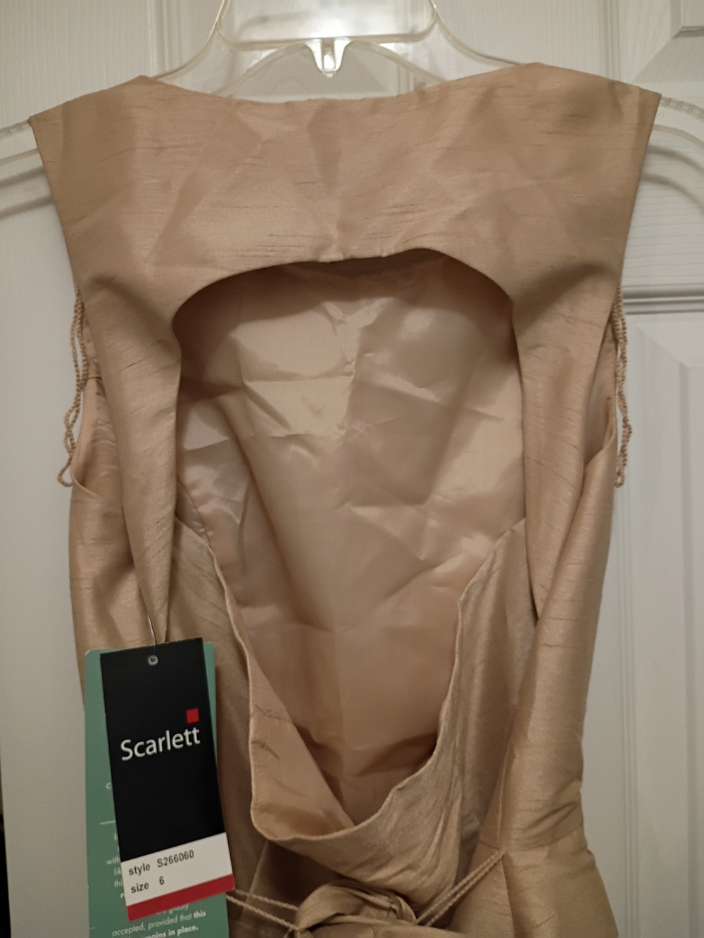 Scarlett Gold/Tan Sleeveless Back Out Tie Back & Flare Dress Size 6 NWT - Picture 8 of 14
